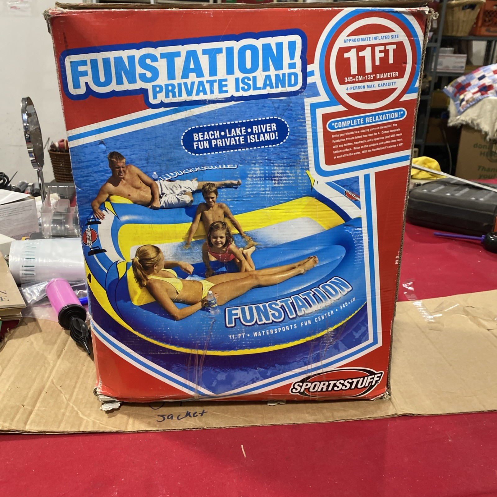SportsStuff Funstation 11ft private island inflatable beach pool lake free ship