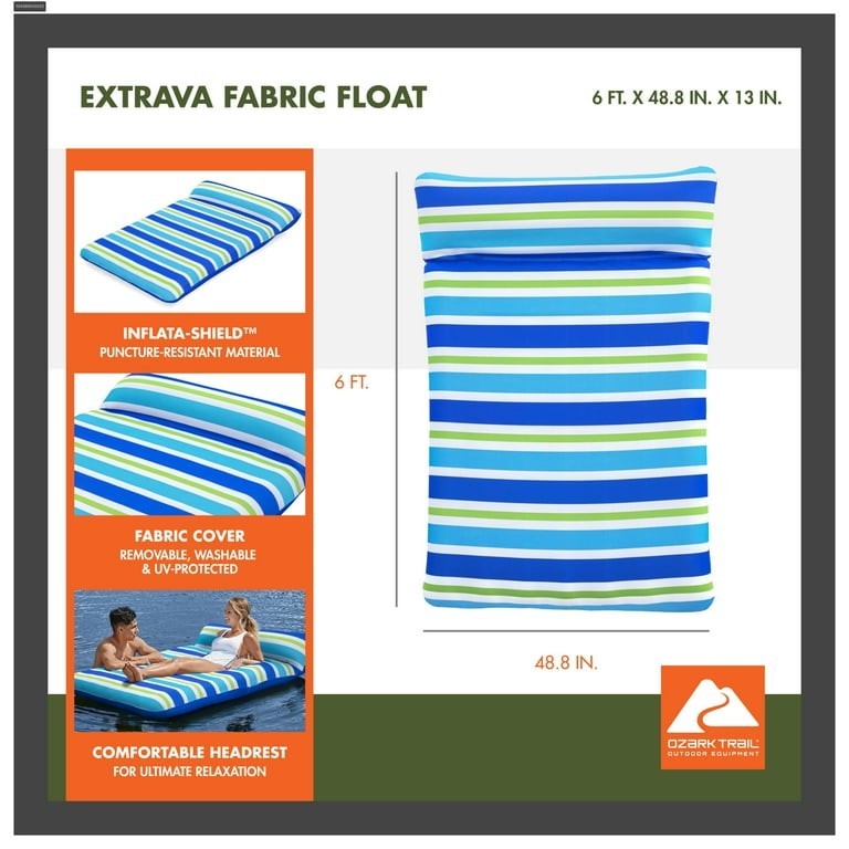 Ozark Trail Trumbona De Lujo Large Inflatable Fabric Float Luxury Lounge 43900E