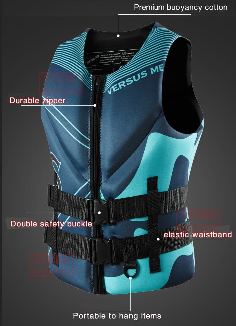Life Jacket SuperBuoyancy Neoprene Life Jacket Surf Raft Kayak Fishing