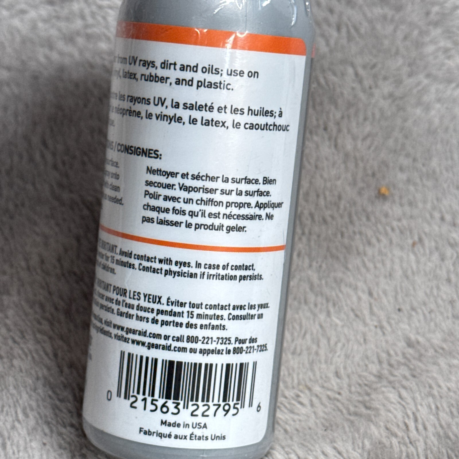 GEAR AID UV Protectant and Conditioner for Plastic Vinyl Rubber Nylon 4 fl oz