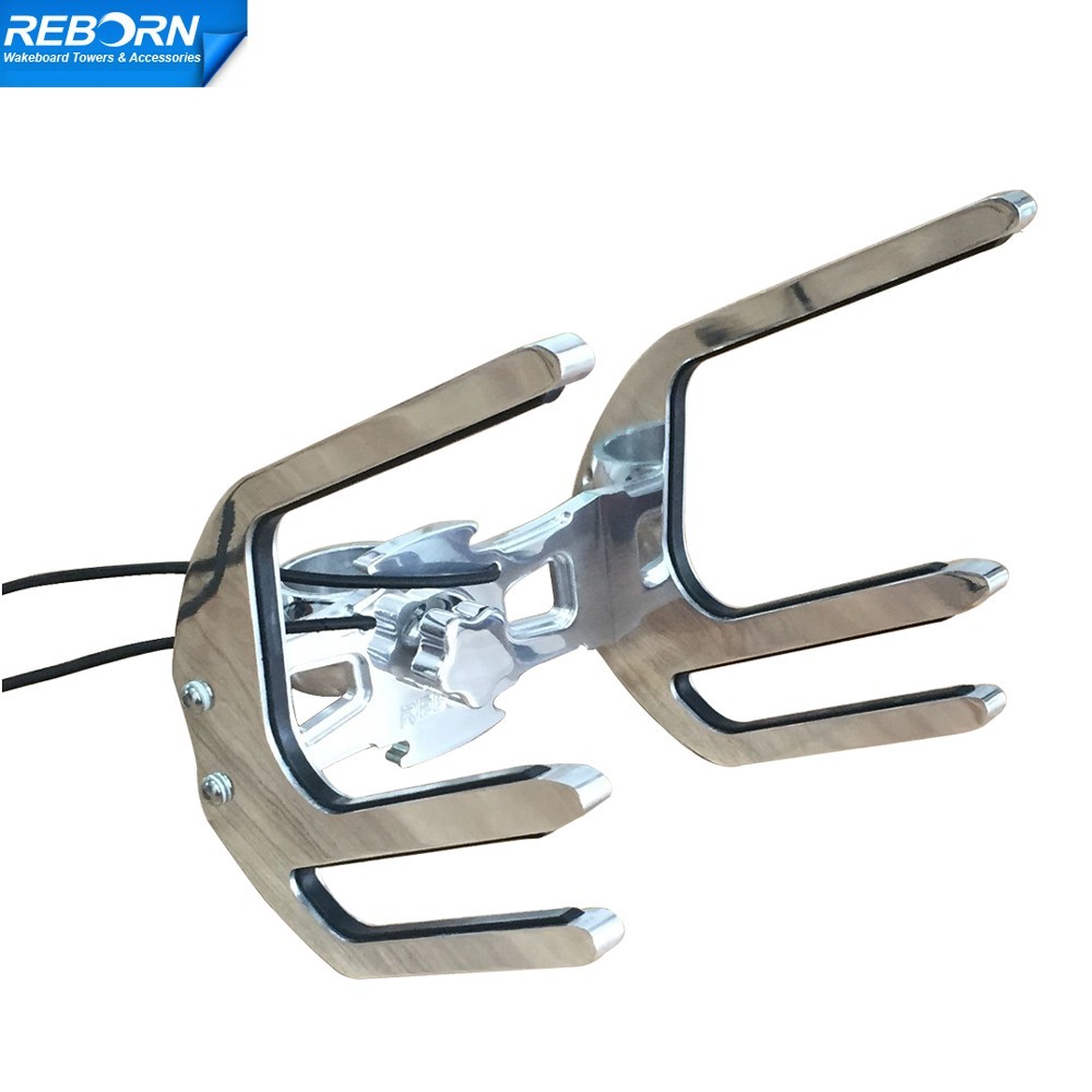Reborn Pro 2 Quick Release Knee/Wakeboard Combo Tower Rack Polished + Rack Cover