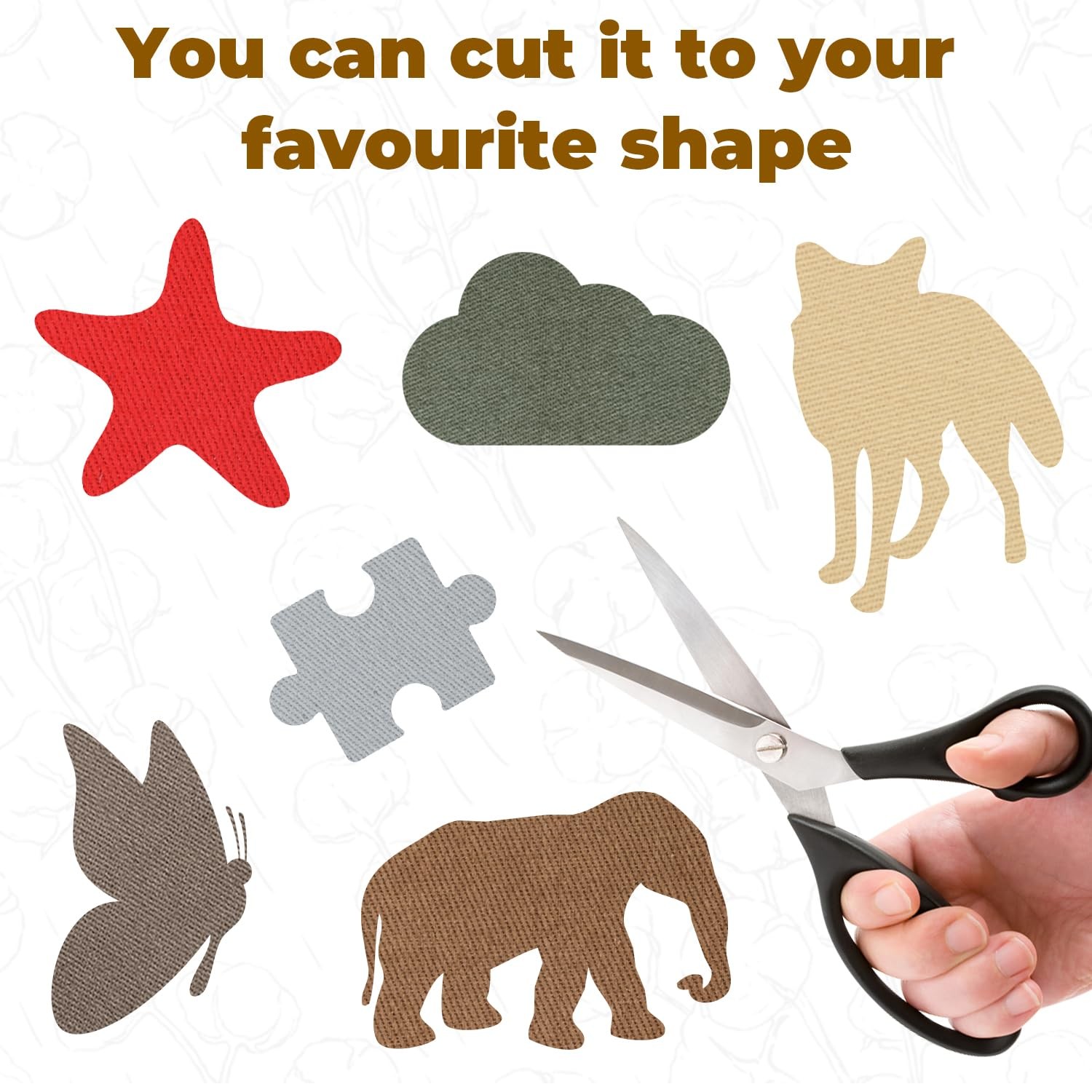 12 Pcs Premium Quality Fabric Iron on Patches, 100% Cotton Repair Army Green