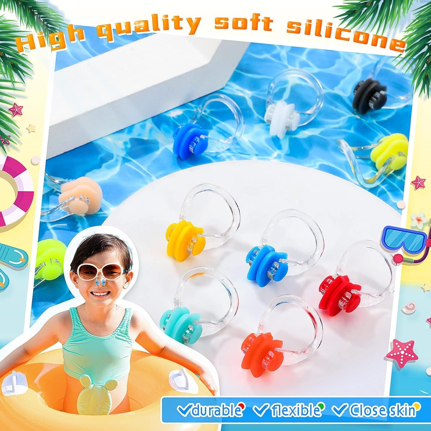 Waterproof Nose Plugs for Swimmers – 100 Pcs