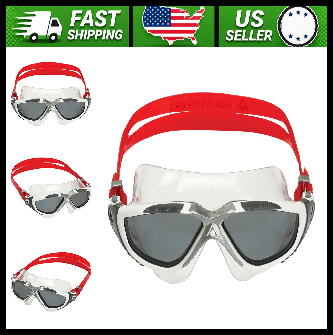 Aquasphere Vista Adult Unisex Swimming Goggles Wide Vision Anti-Fog Lens