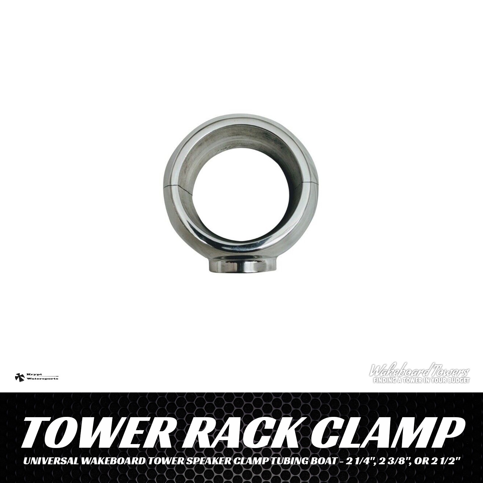 Universal Wakeboard Tower Speaker Clamp Tubing Boat – 2 1/4″, 2 3/8″, or 2 1/2″