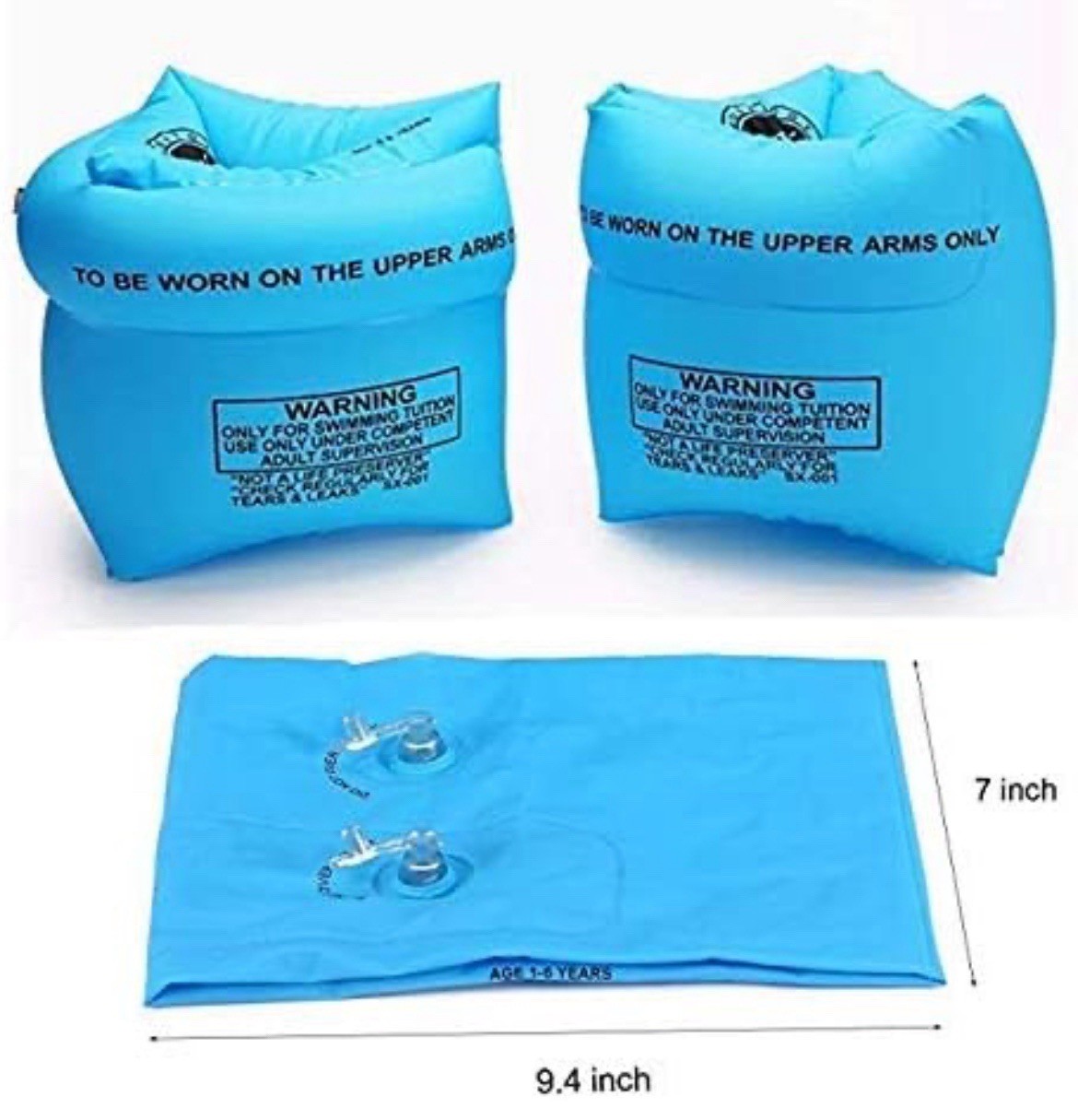 6 Pack PVC Arm Floaties for Adults Kids Inflatable Swim Arm Bands Water Wings