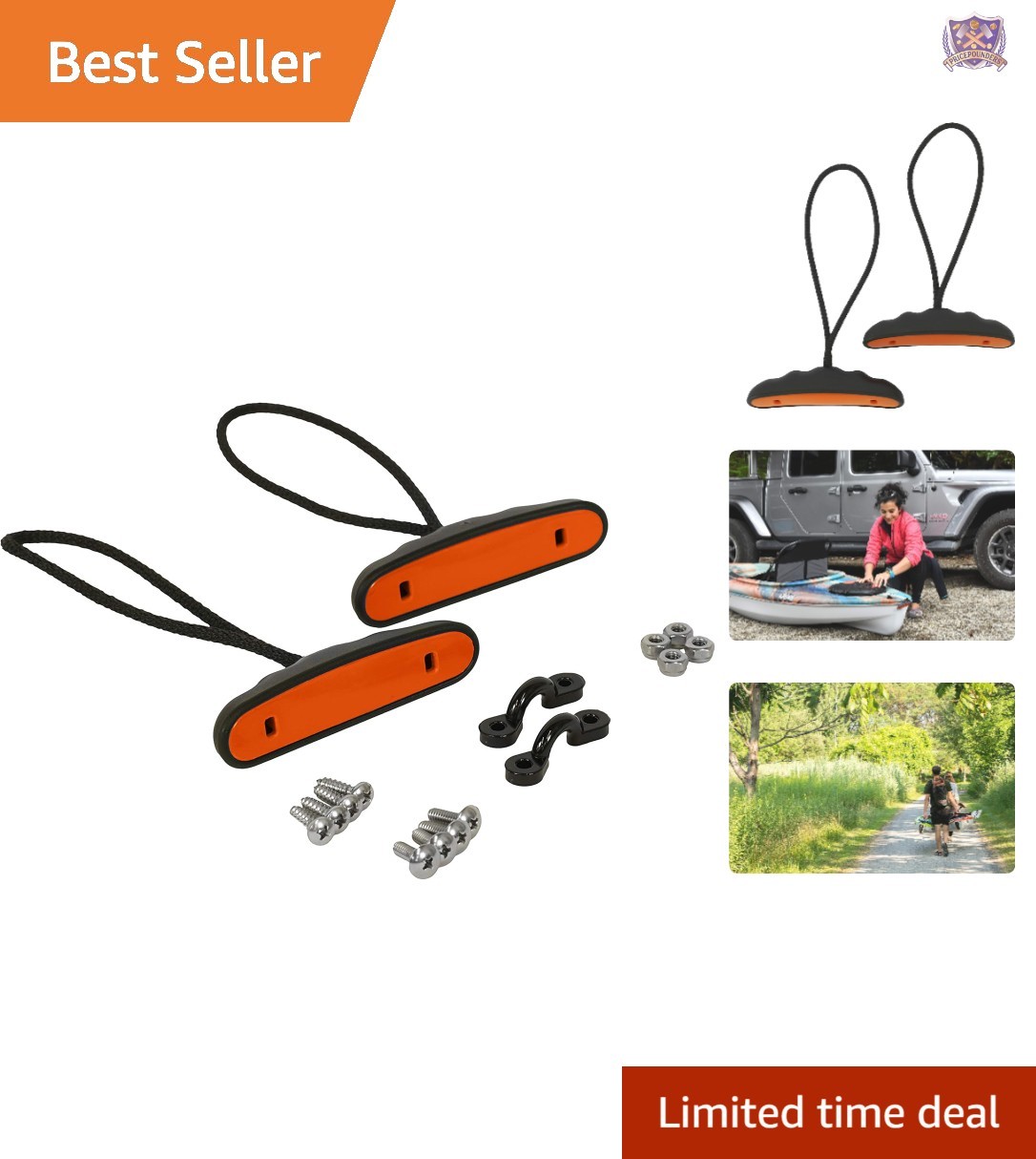 Kayak Handles Kit Electric Blue Heavy Duty Nylon Carry Handles Pack of 2