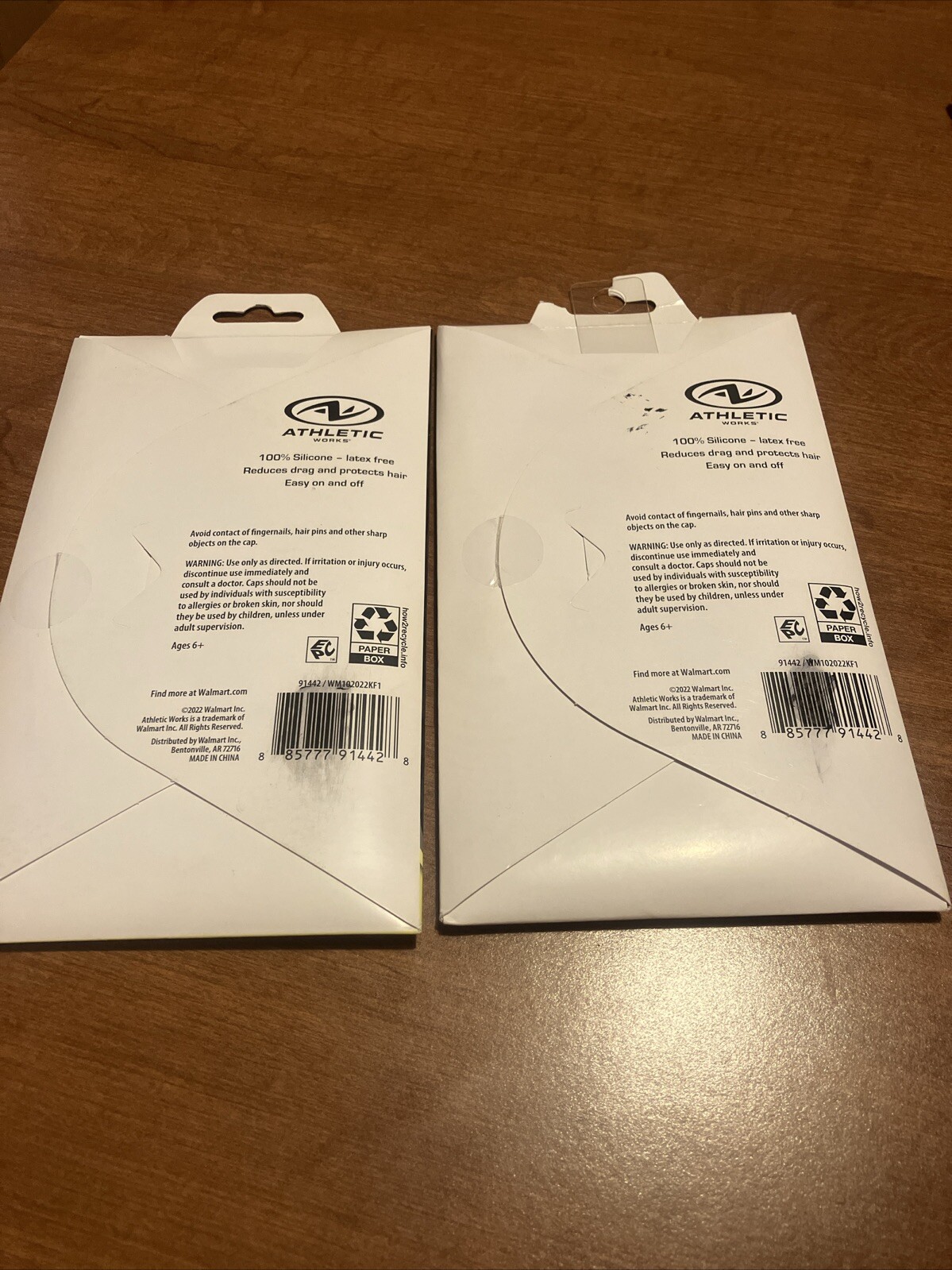 2 Athletic Works Junior Size 100% Silicone – Latex free, Easy On/Off Swim Cap 6+