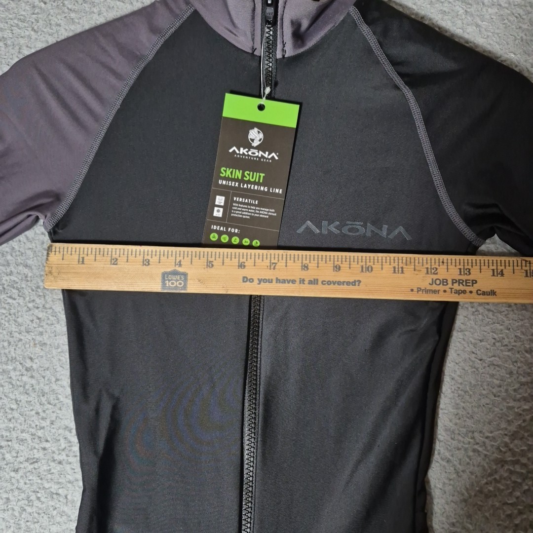 Akona Skin Suit Black Gray Unisex Small 5’5″ Height
