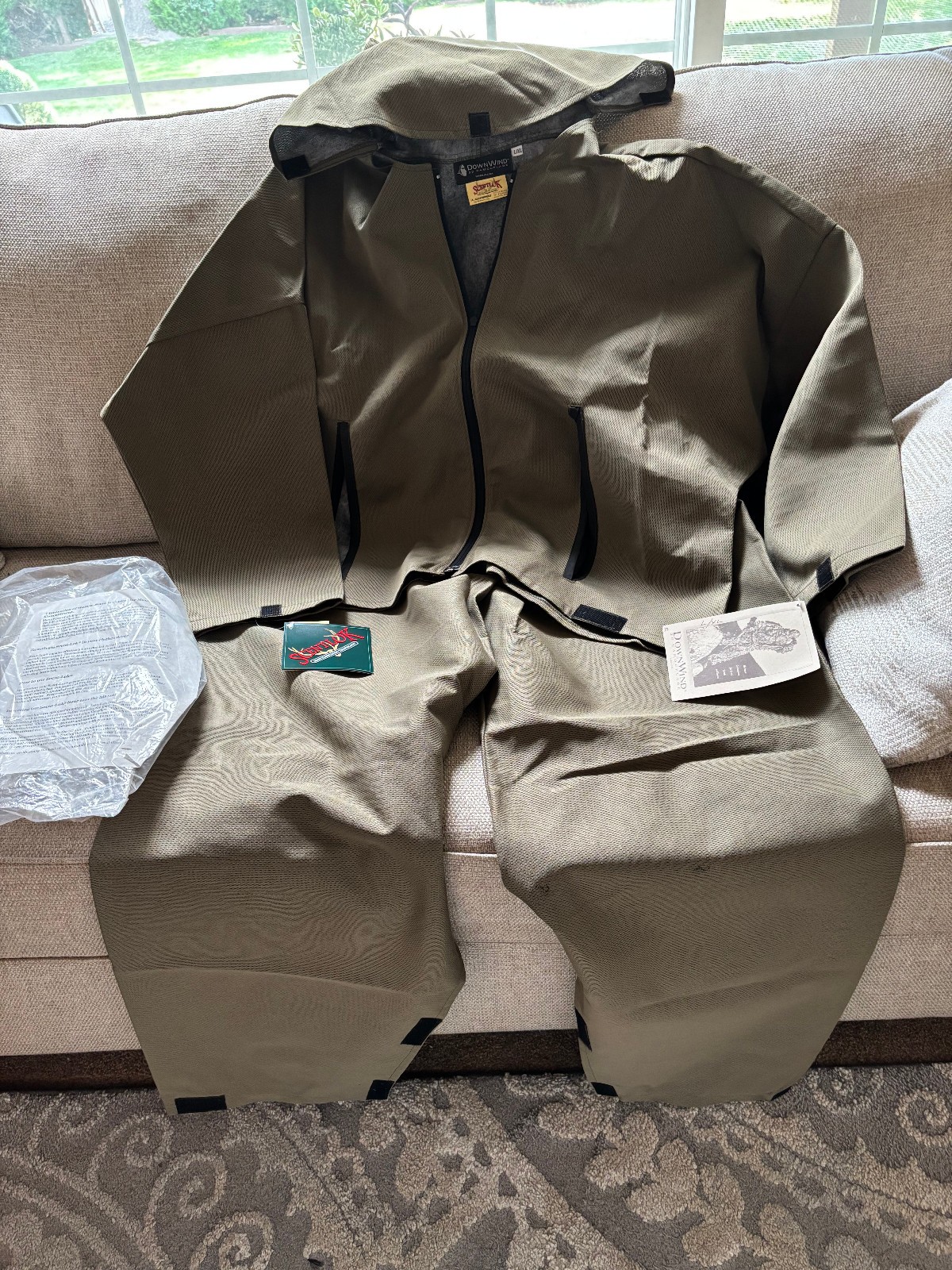 DOWNWIND 3D CAMAFLOUGE FULL BODY HUNTING OUTFIT MENS L/XL SCENTLOK NWT