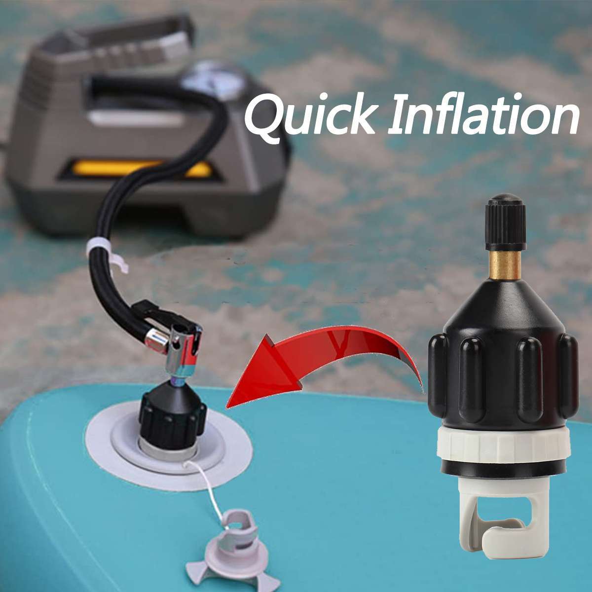 Sup Electric Pump Adapter Air Valve For Canoe Kayak Paddle Board Inflatable Boat