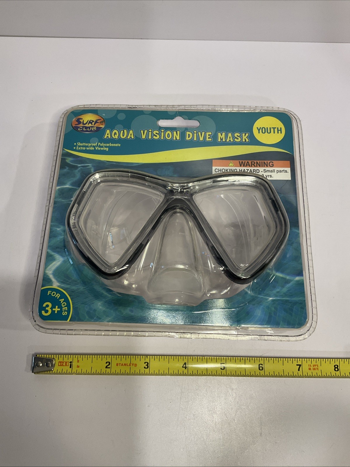 Surf Club Aqua Vision Dive Mask Youth Kid’d Children’s Goggles Polycarbonate NEW