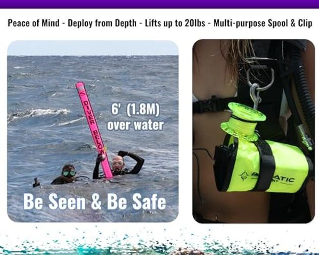 3 Piece Set = 6ft (1.83M) Safety Sausage + 4″ SS Clip + 100ft (30M) Orange