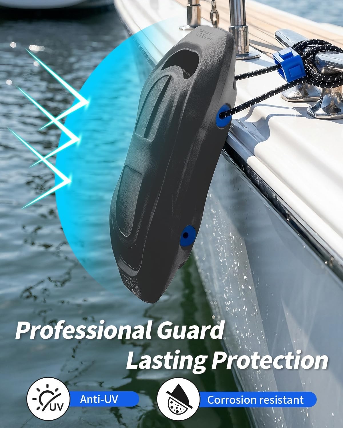 OCEANBROAD EVA Boat Fenders, 17″ x 8″ Boat Bumpers for Docking, with Quick-Lo…