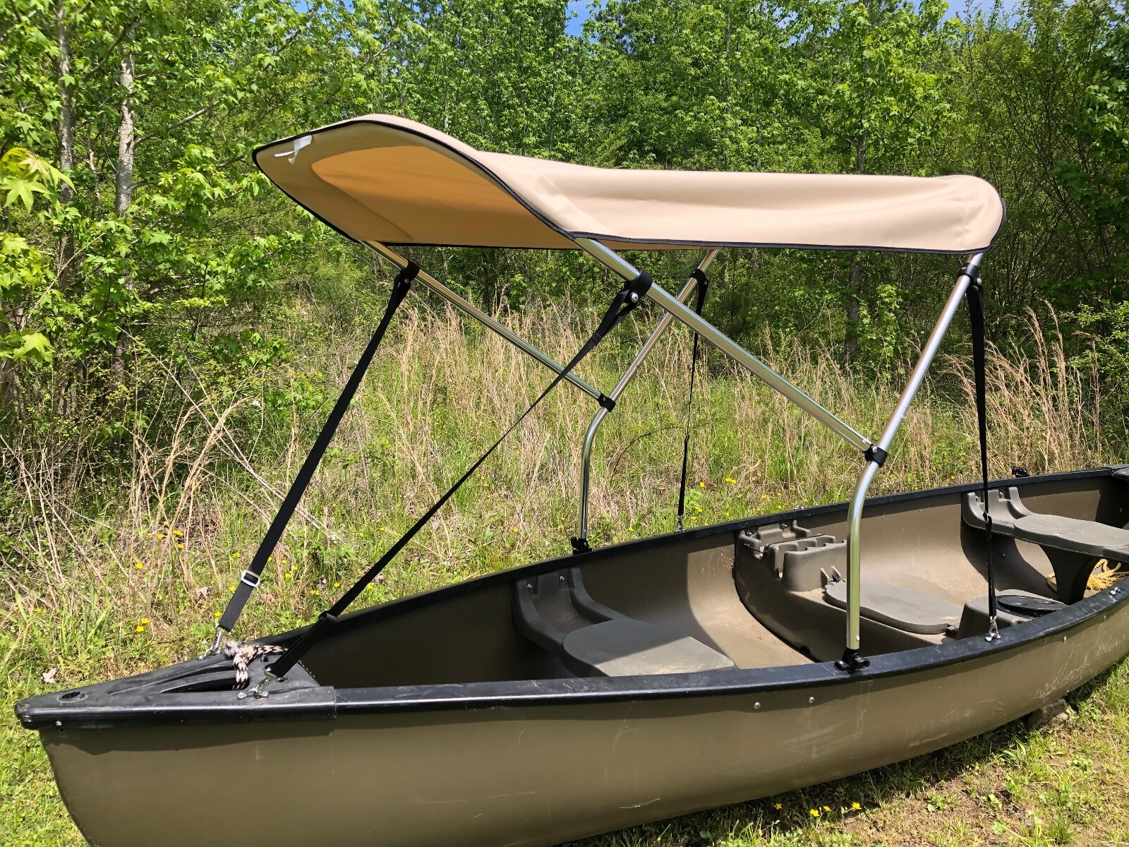 Cypress Rowe Outfitters 3′ x 5′ Canoe/Kayak Sun Shade/Canopy Bimini Top – Beige