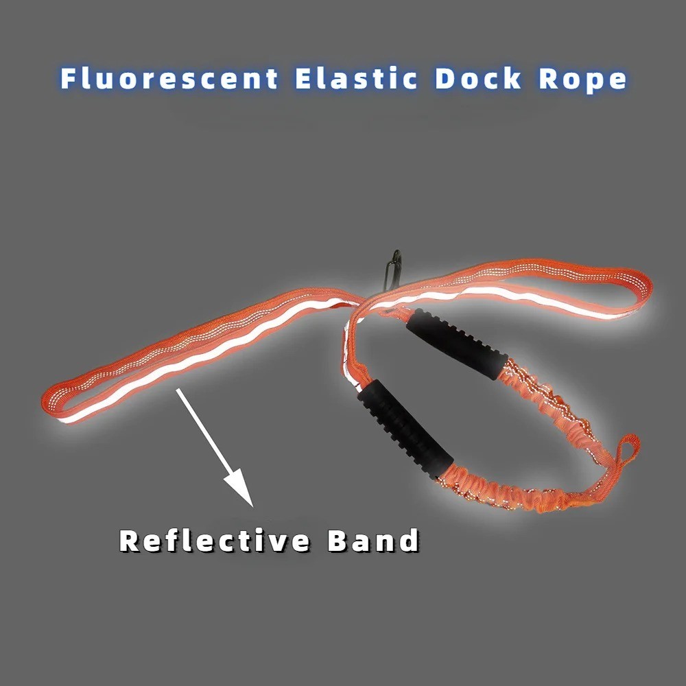 Dock Lines Elastic Marine Rope Tie for Kayak Watercraft Jet Ski Reflective Strip