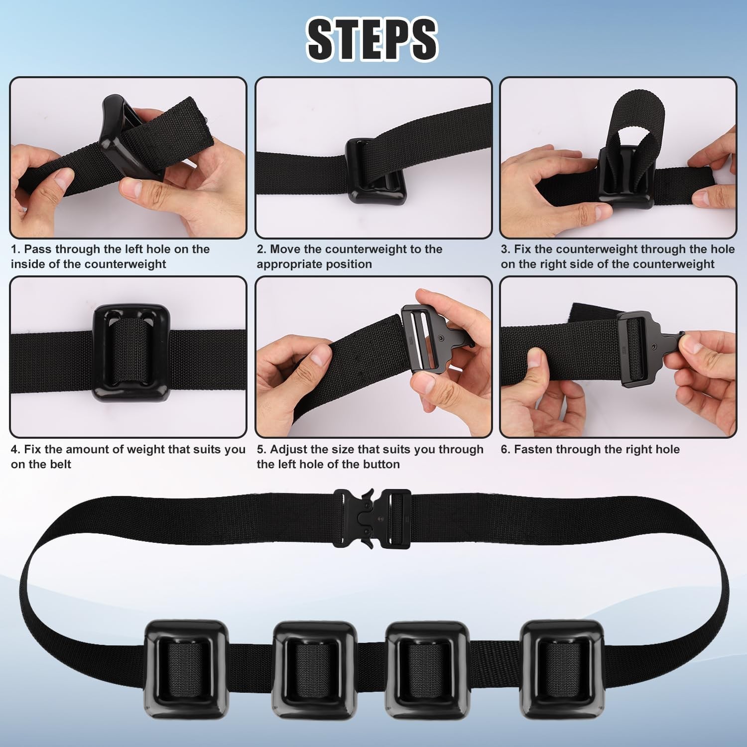 PEUTIER 4pcs Scuba Weights Belt, 0.5kg/1.1lb Scuba Diving Weight Belt Nylon Dive