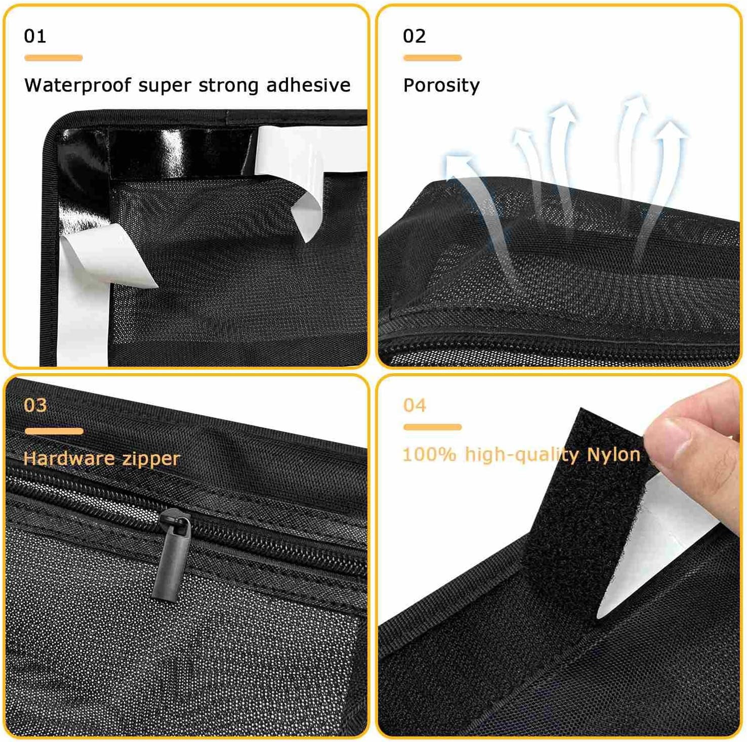 2PC Self-Adhesive Boat Organizer Mesh Bag (10″X7″) – Dry Mount Pouch with Waterp