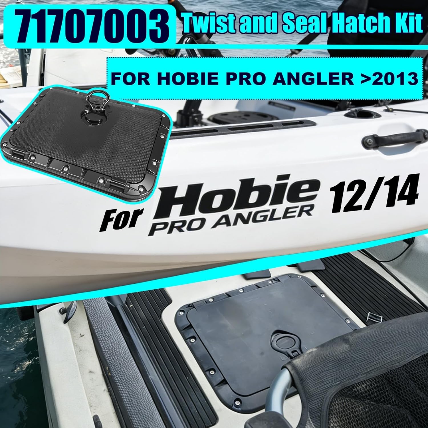 71707003 Rectangular Twist and Seal Hatch Marine Deck for Hobie Kayak 2013-2026