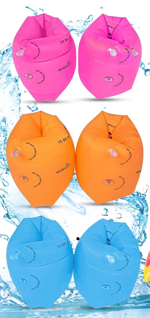 3 Set Of Floaties Inflatable Swim Arm Bands Rings Floats Tube Armlets for Kids