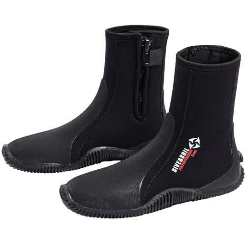 Neoprene Dive Boots Men Women, Surf Booties Scuba Mens 10 / Womens 11 Black