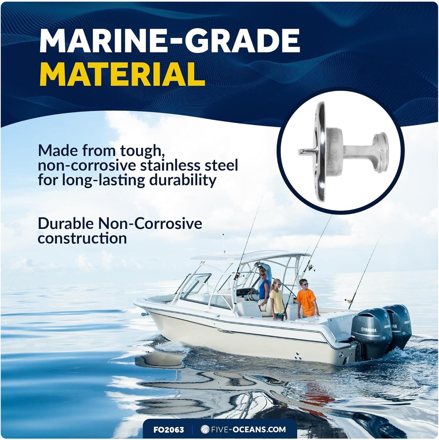 Boat Plug with Rubber Gaskets – Stainless Steel, 1-1/4″ Hole