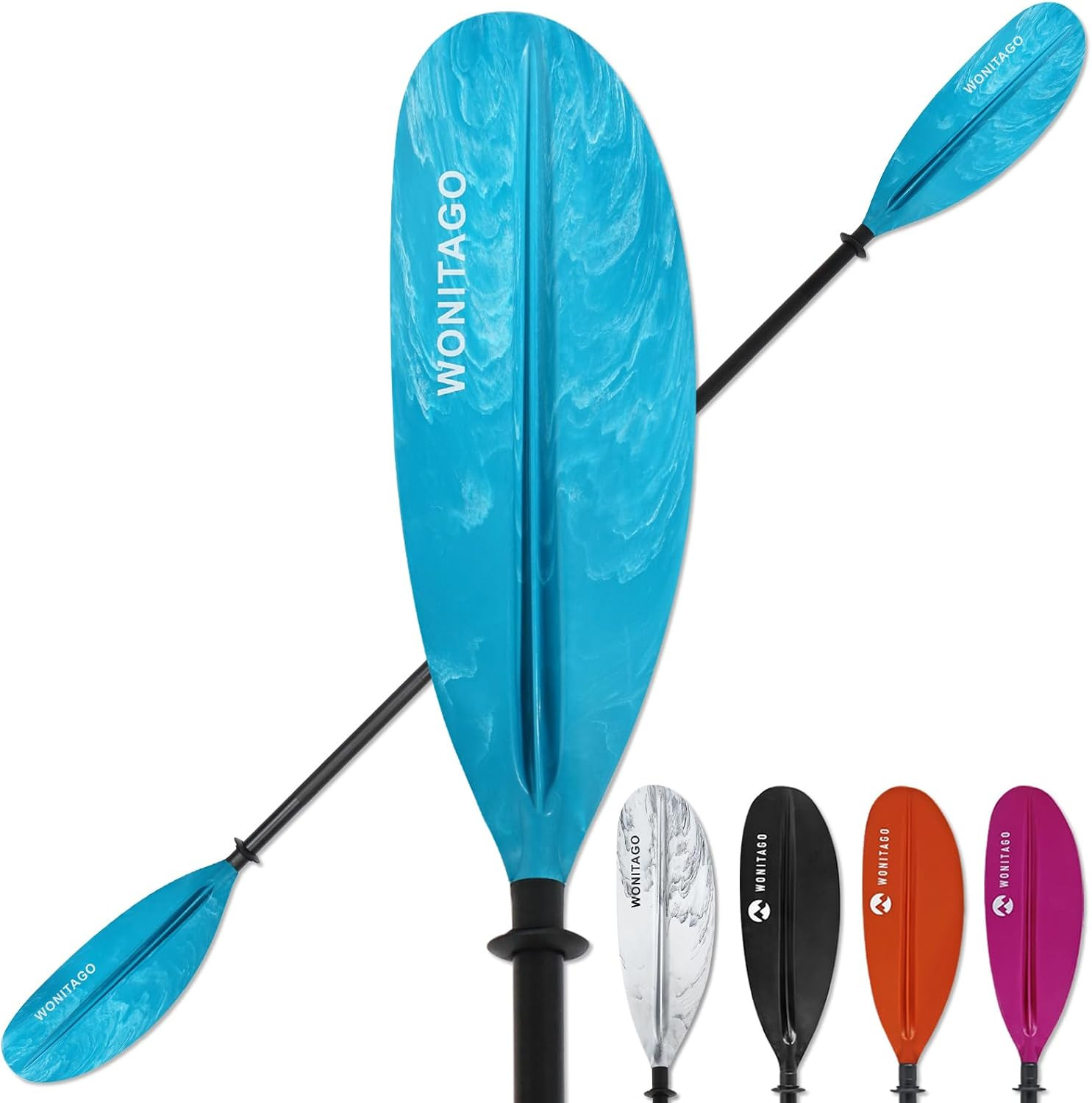 Kayak Paddles with Alloy Shaft and PP Blade, Floating Kayaking Oars, Adjustable