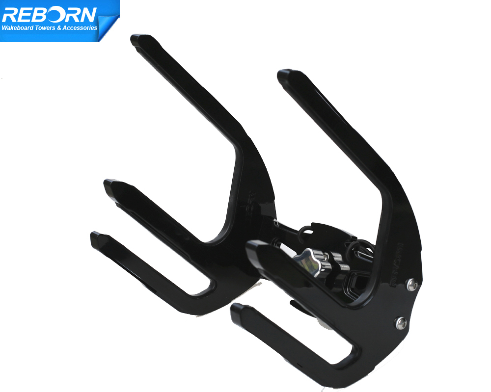 Reborn Pro2 QR Wakeboard Rack Plus Wakeboard |Kneeboard Rack Black w/Free Cover