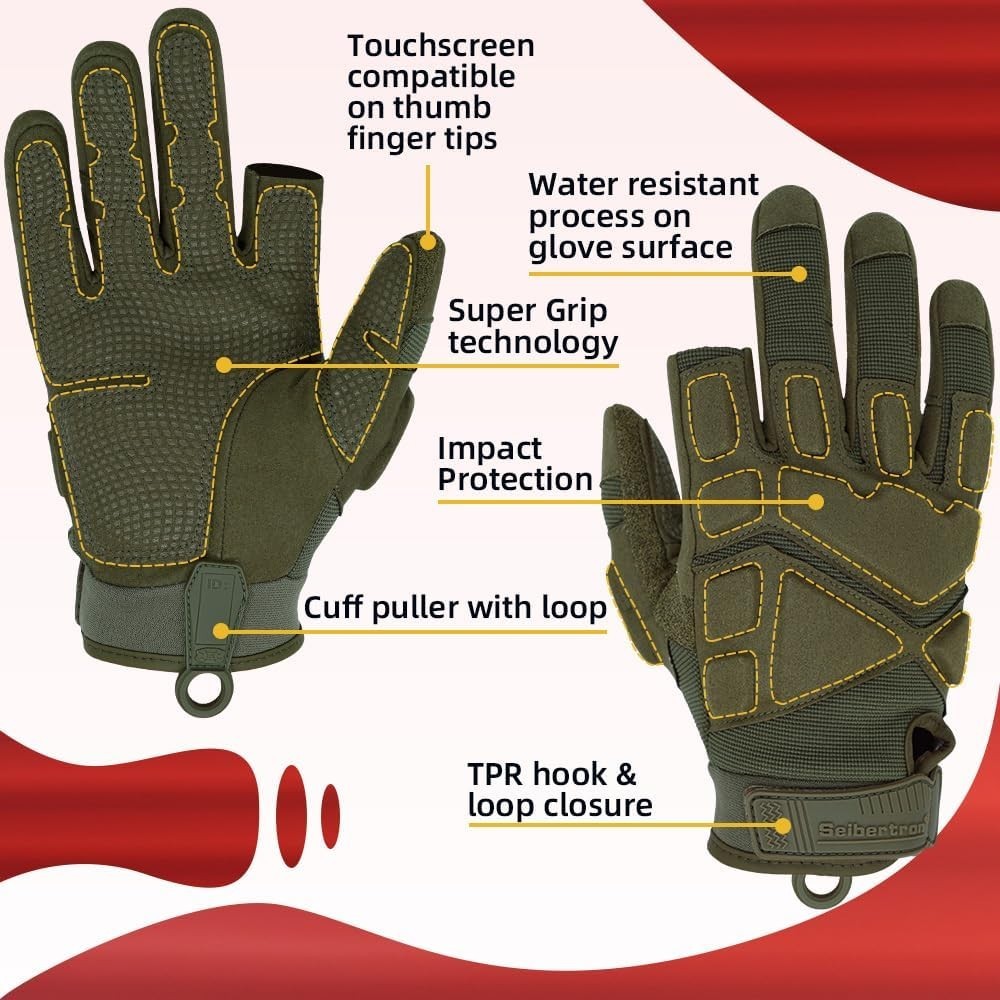 Adult Or Youth S.O.L.A.G Sports Outdoor Water Resistant Full Finger Touchscre…