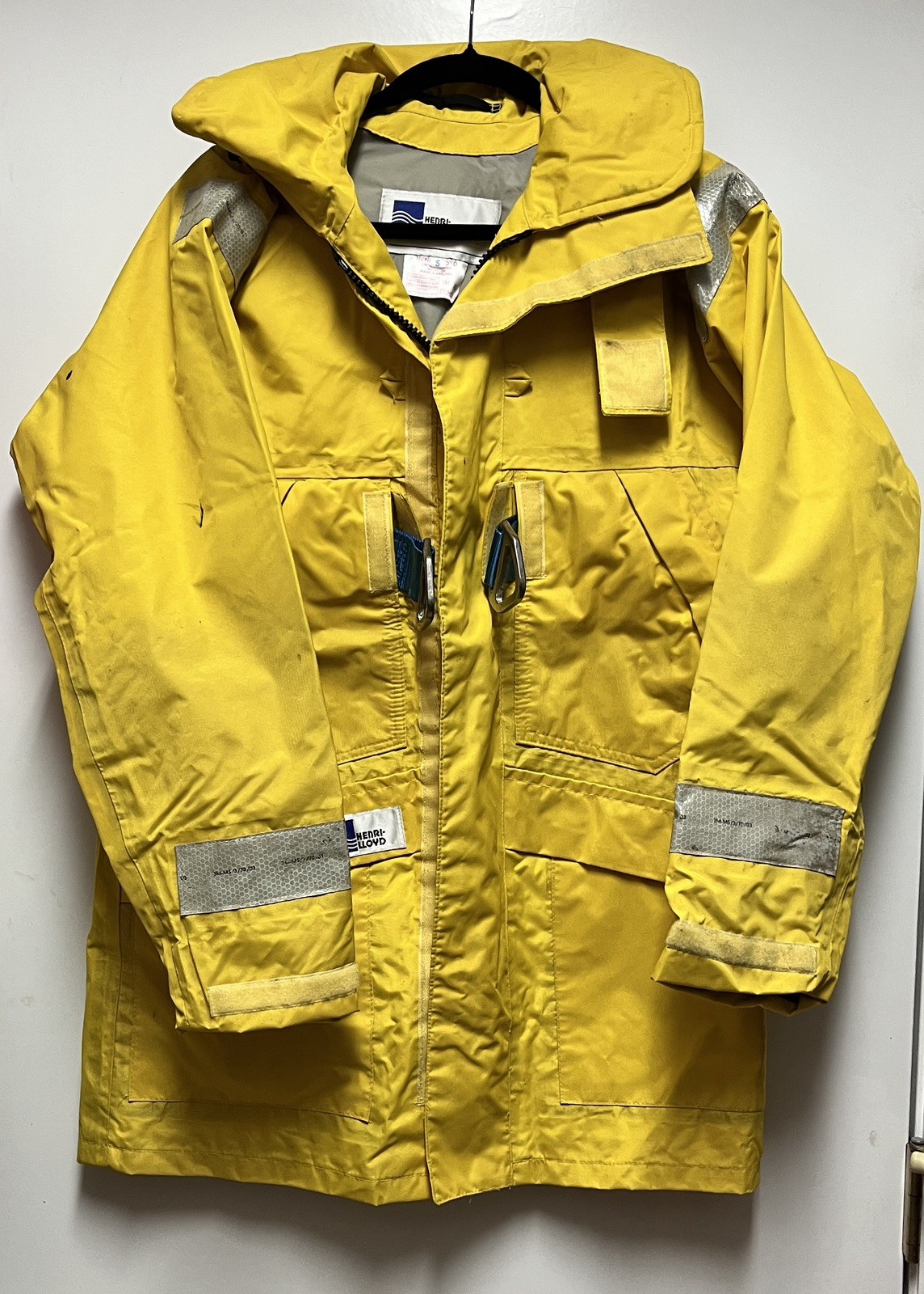 Vintage Henri Lloyd Sailing Jacket Heavy Duty Foul Weather Gear Yellow Size S
