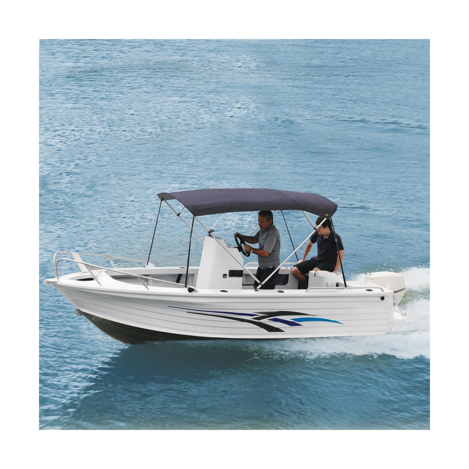 Oceansouth 4 Bow Bimini – 8ft Deluxe Black Mounting Width 61″-66′