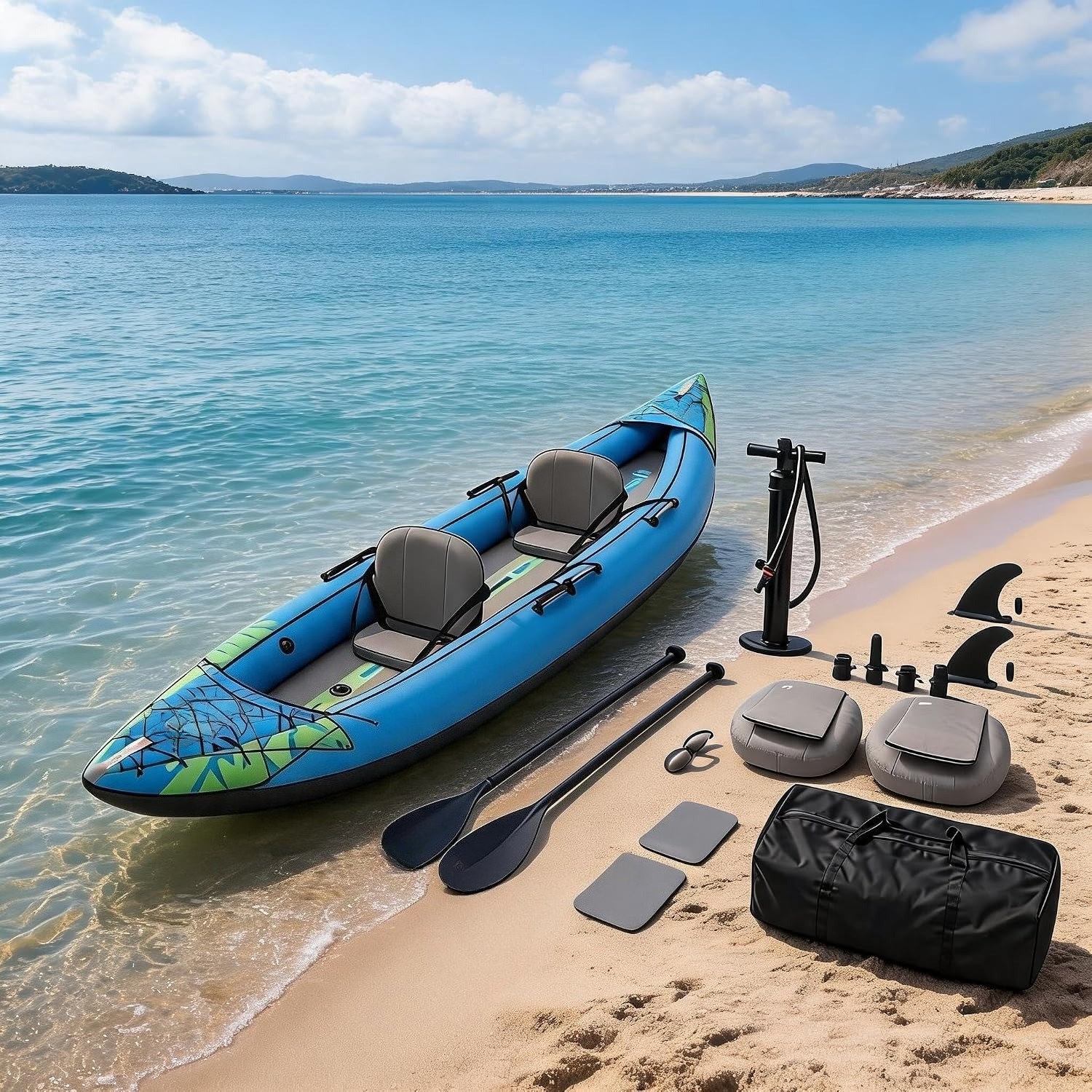 Inflatable Stand Up Paddle Board with Accessories,Heavy Duty PVC Kayak or Adults