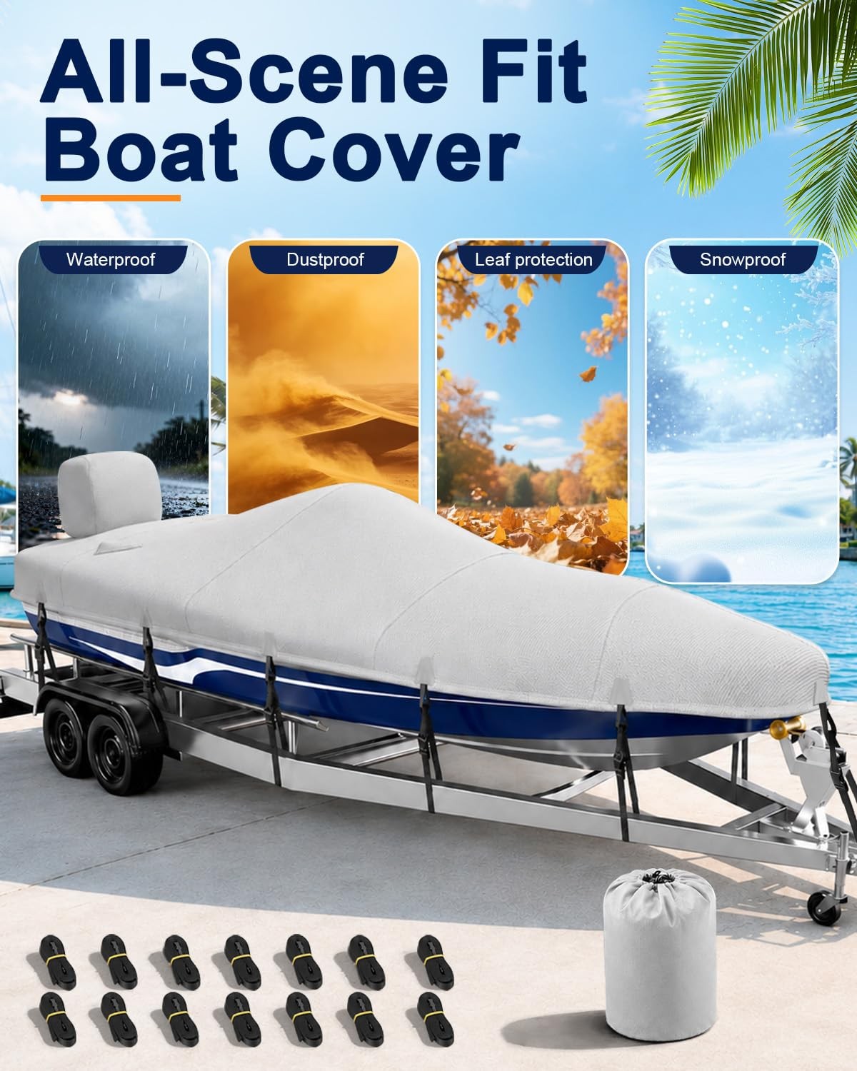 Cholila 20-22FT Trailerable Boat Long (Beam Width 102″), Dolphin Gray