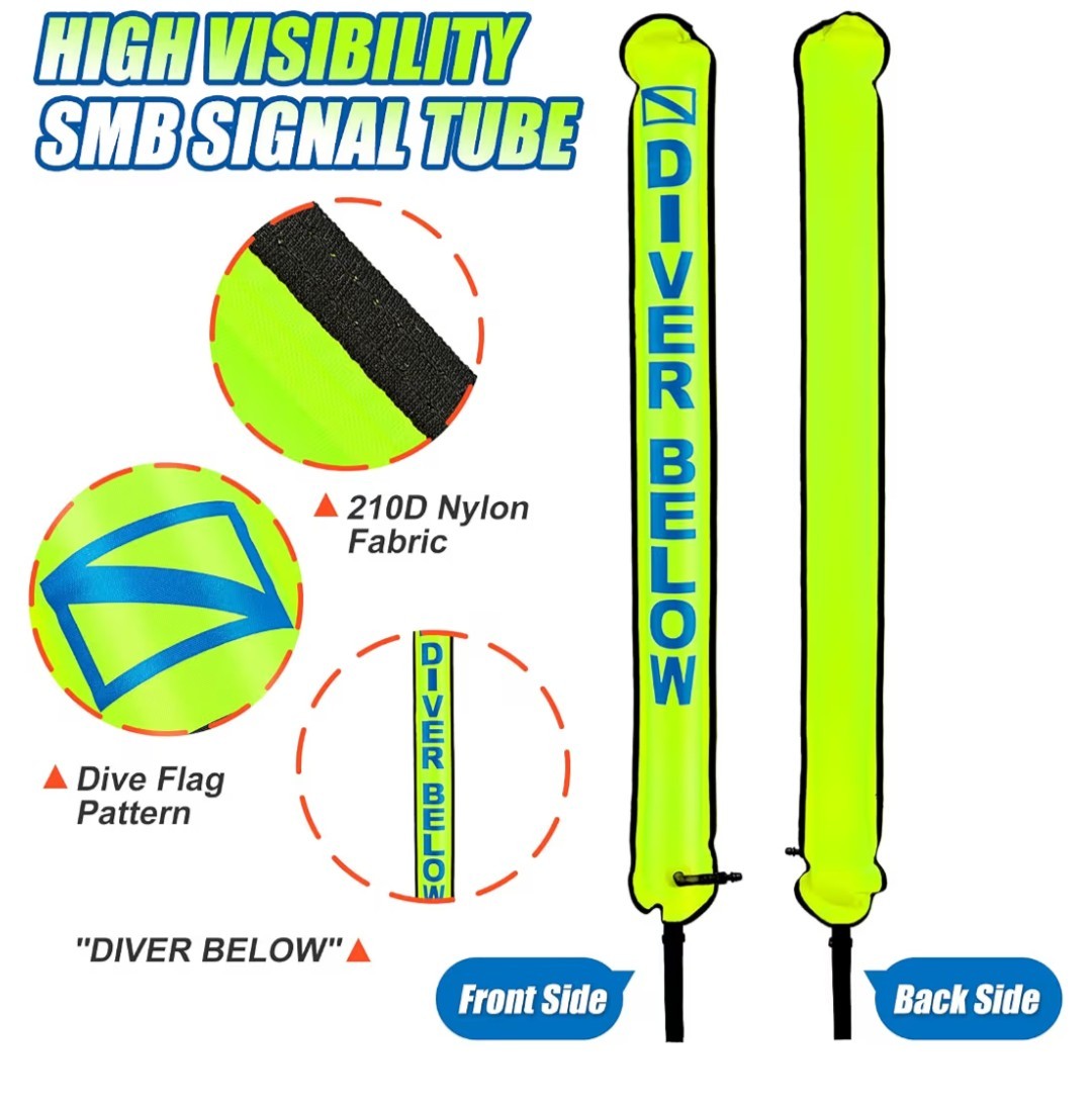 Surface Marker Buoy, 4ft Scuba Diving Surface Marker Signal Tube with Reflect…
