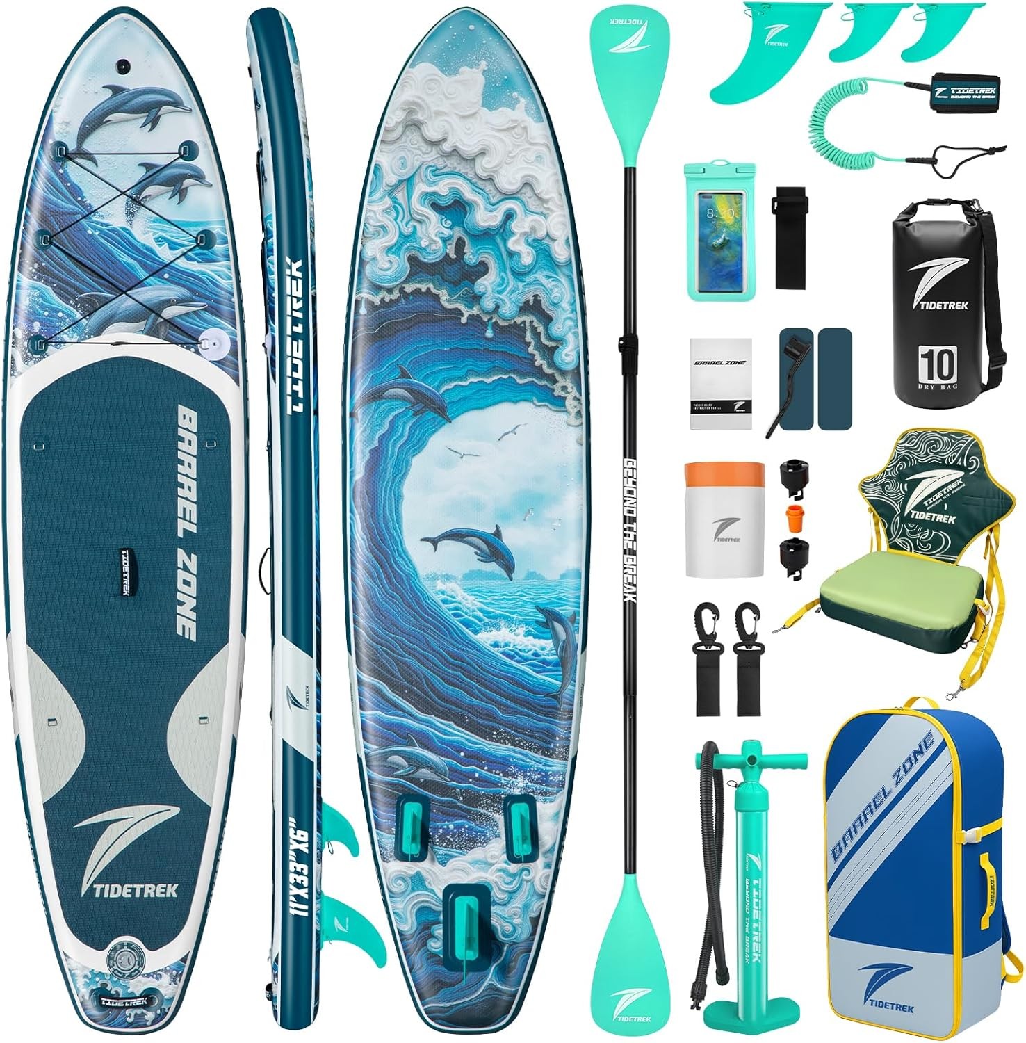 Inflatable SUP 11ft Extra Wide Stable Paddle Board Adult Accessories