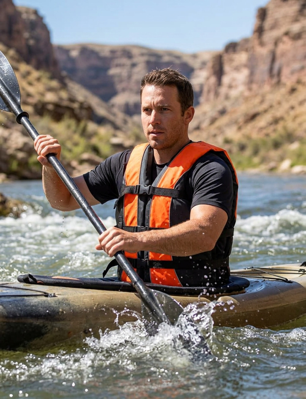 Hardcore life jacket paddle vest; Coast Guard approved Type III PFD life vest fl