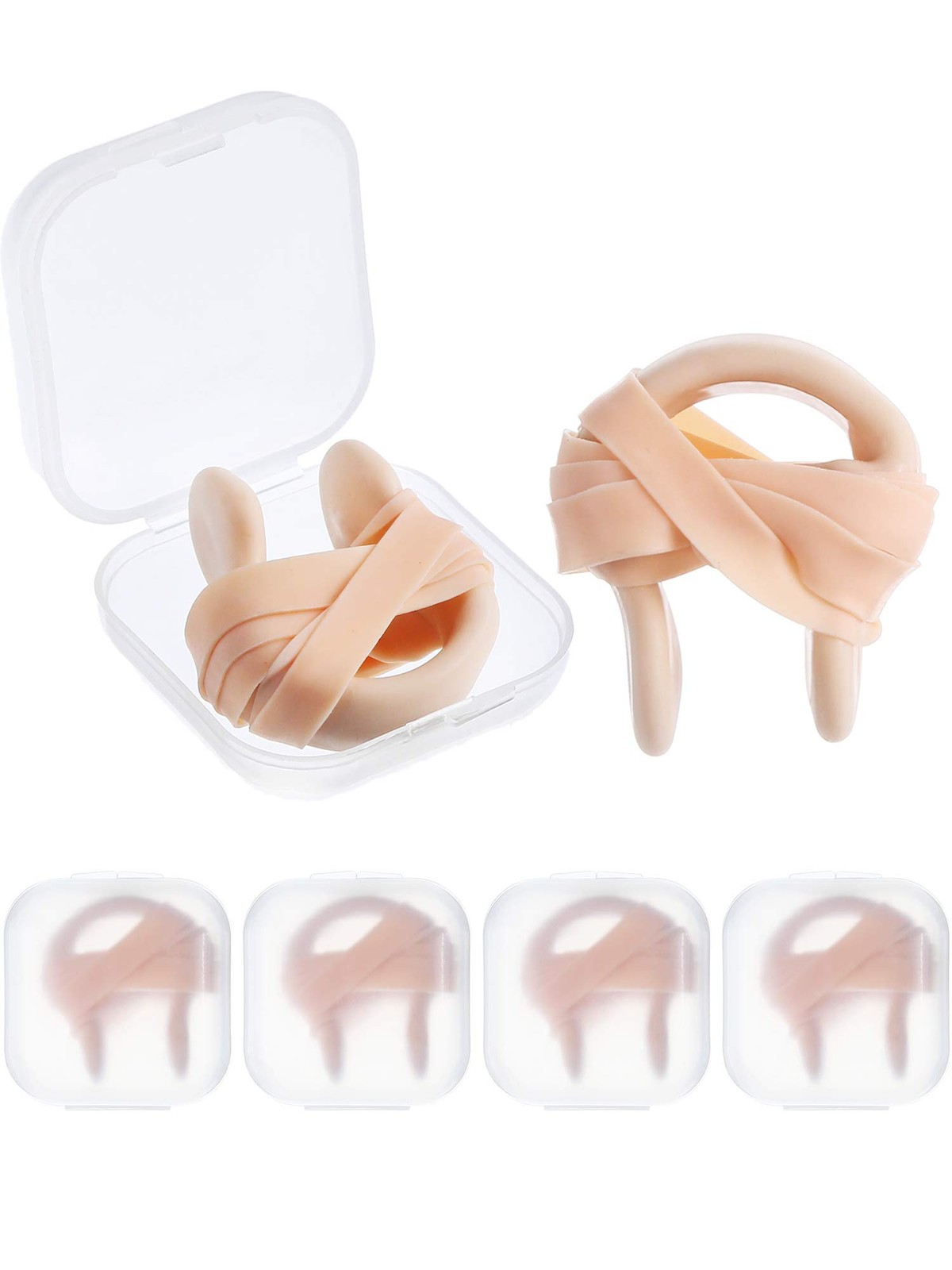 Blulu 6 Pieces Swimming Nose Clip Latex Gel Plugs for 6