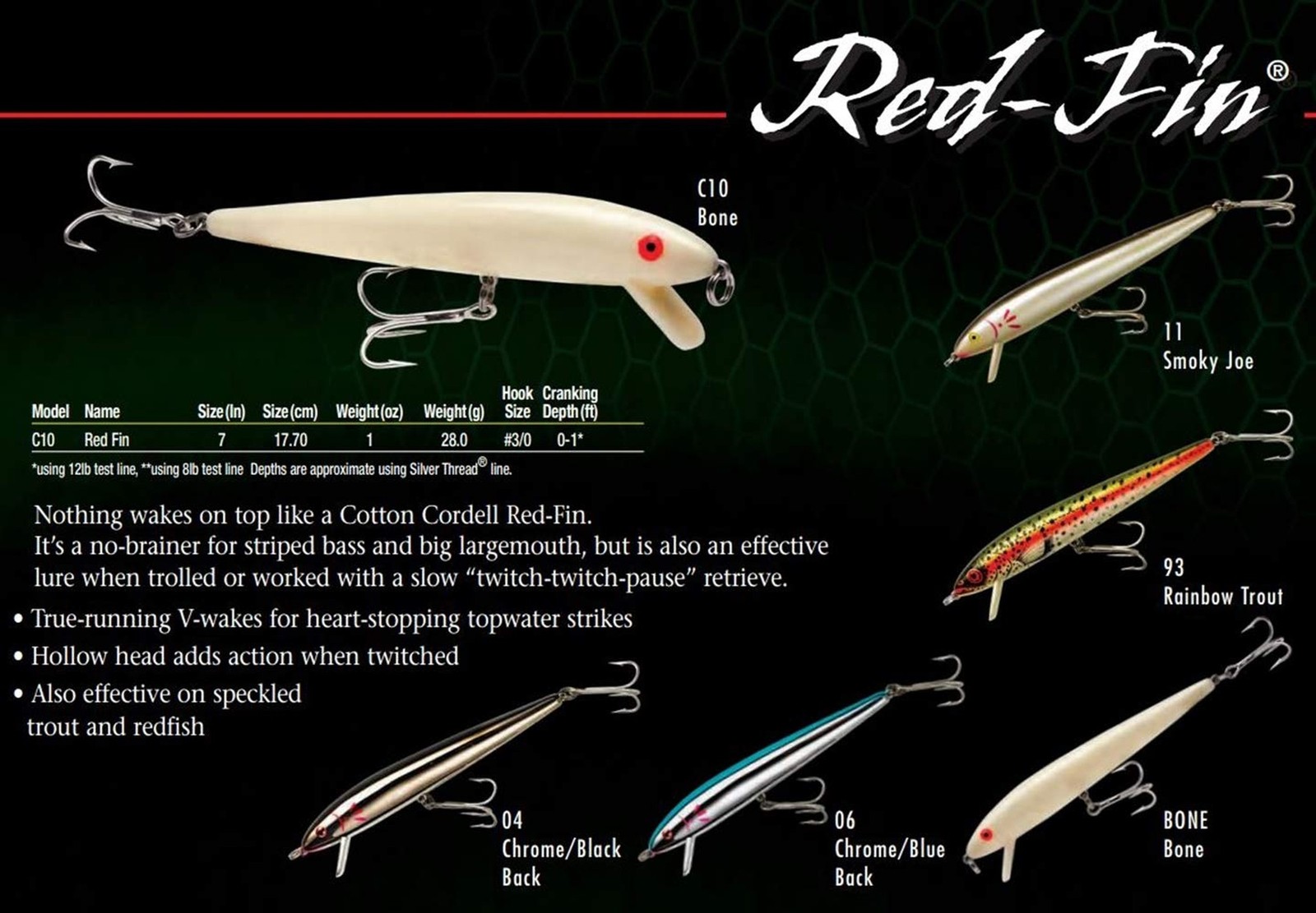 Cotton Cordell Deep Diving Red Fin – Chrome/Black Back , 5/8 oz