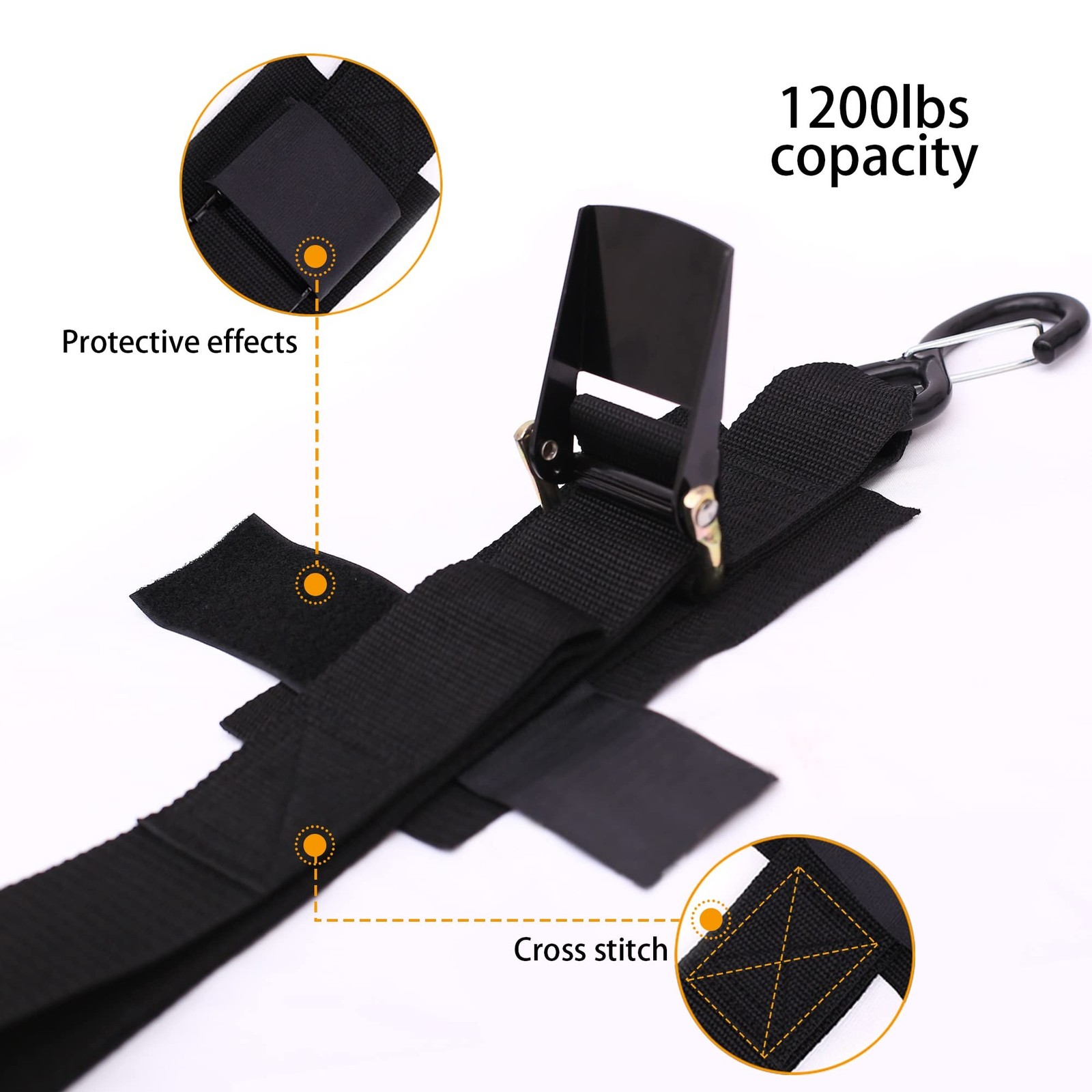Boat Trailer Straps Transom Tie Down Straps with Latching Hooks and Soft Loop…