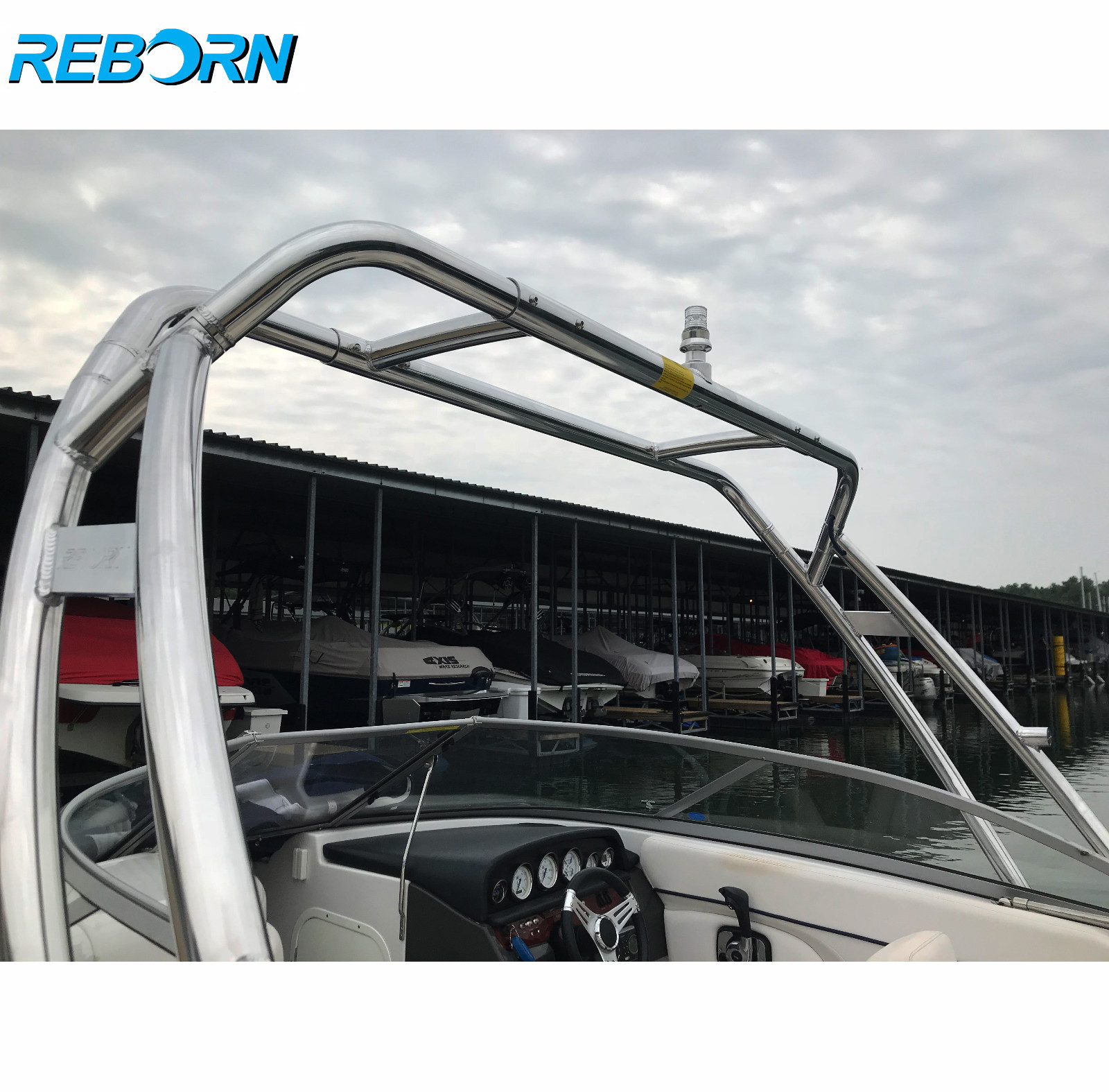 Reborn Launch Forward-facing Boat Wakeboard Tower polished Easy Installable