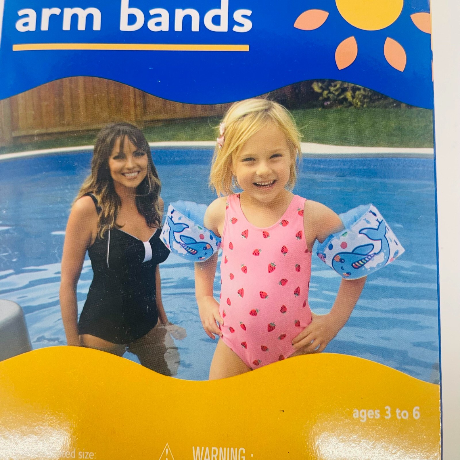 Swim Aid Armbands Inflatable Water Safety Training Arm Bands, Shark Design 3-6yo