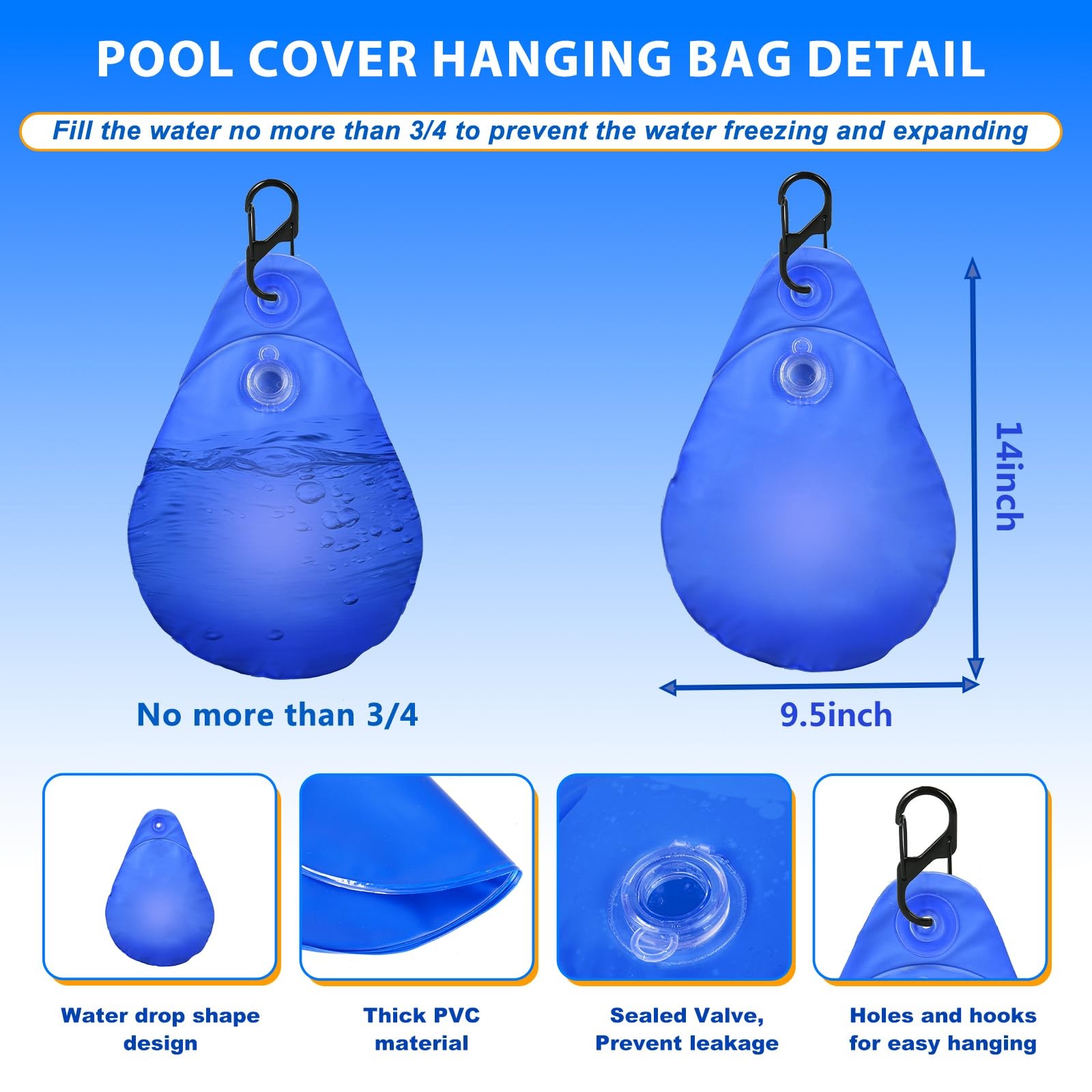 Winter Pool Cover 15 Ft Round Above Ground Kits with 3.6′ Pool Pillows for Ab…