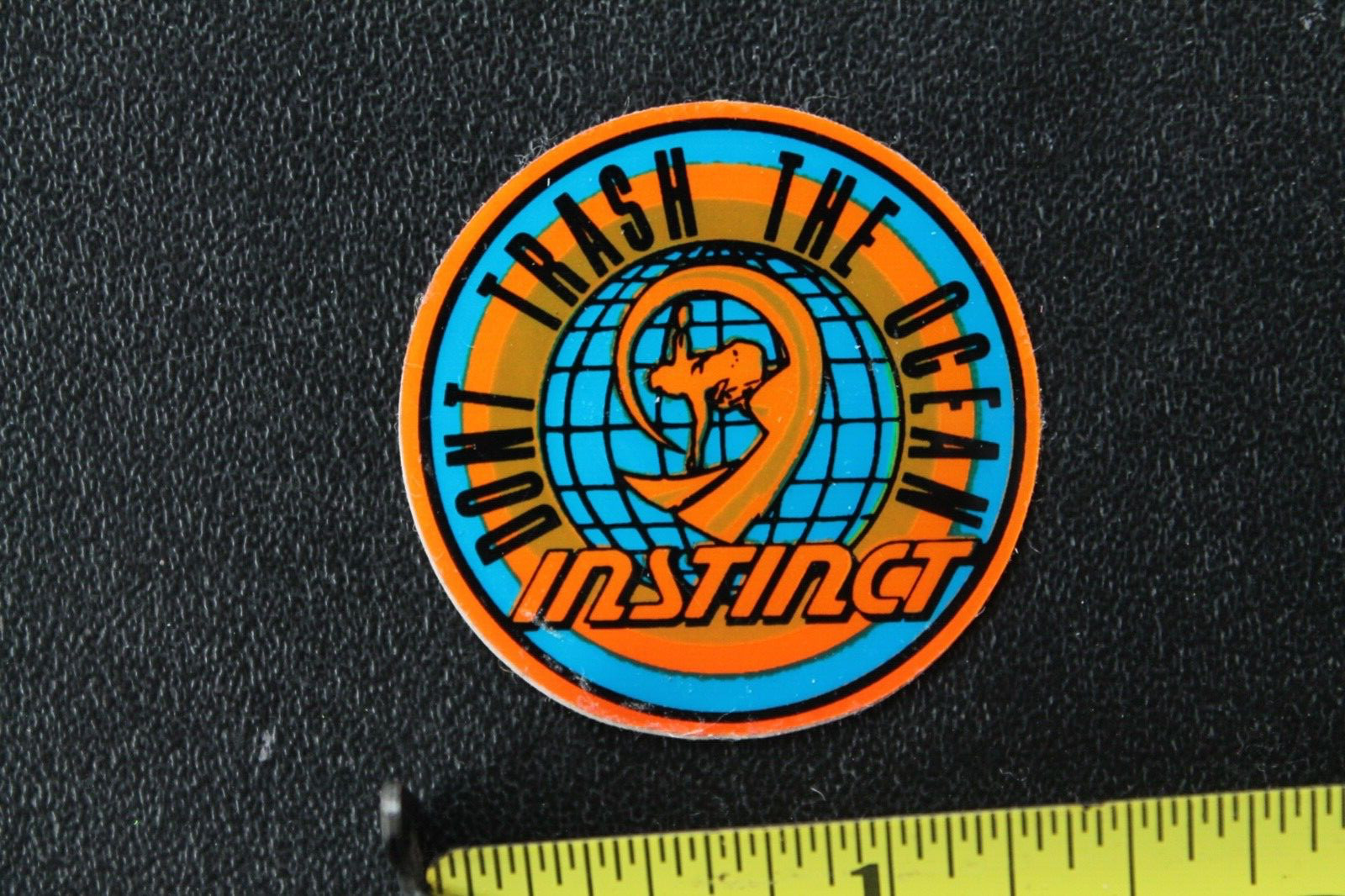 Instinct Surfboards Shaun Tomson Neon Orange Blue V45B Vintage Surfing STICKER