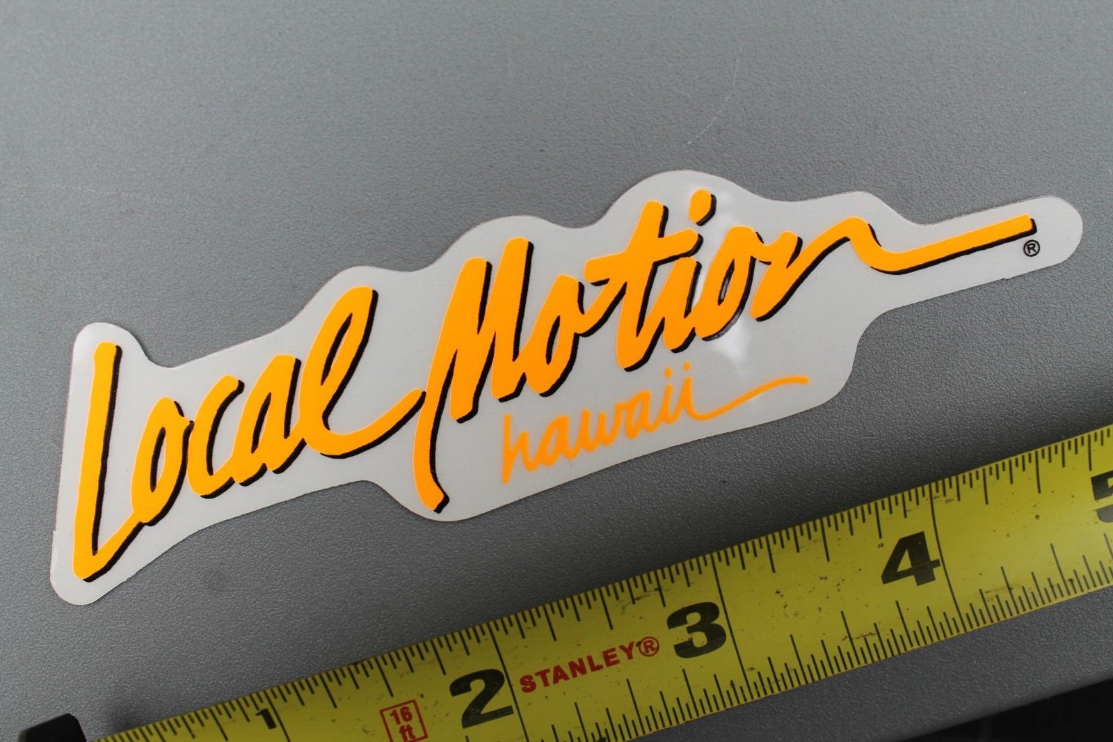 Local Motion Hawaii Clear Neon Orange Aloha OG 80’s LM2 Vintage Surfing STICKER