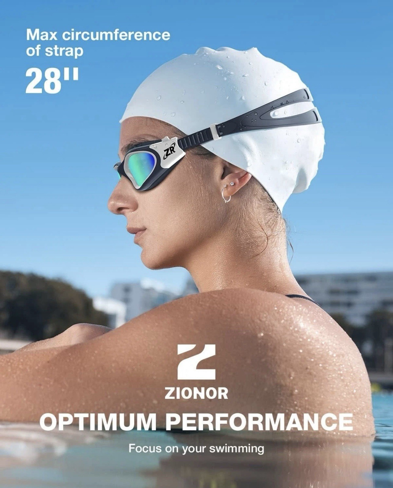 NEW ZIONOR Swim Goggles, Upgraded G1 Polarized Swimming Goggles Anti-fog for Men