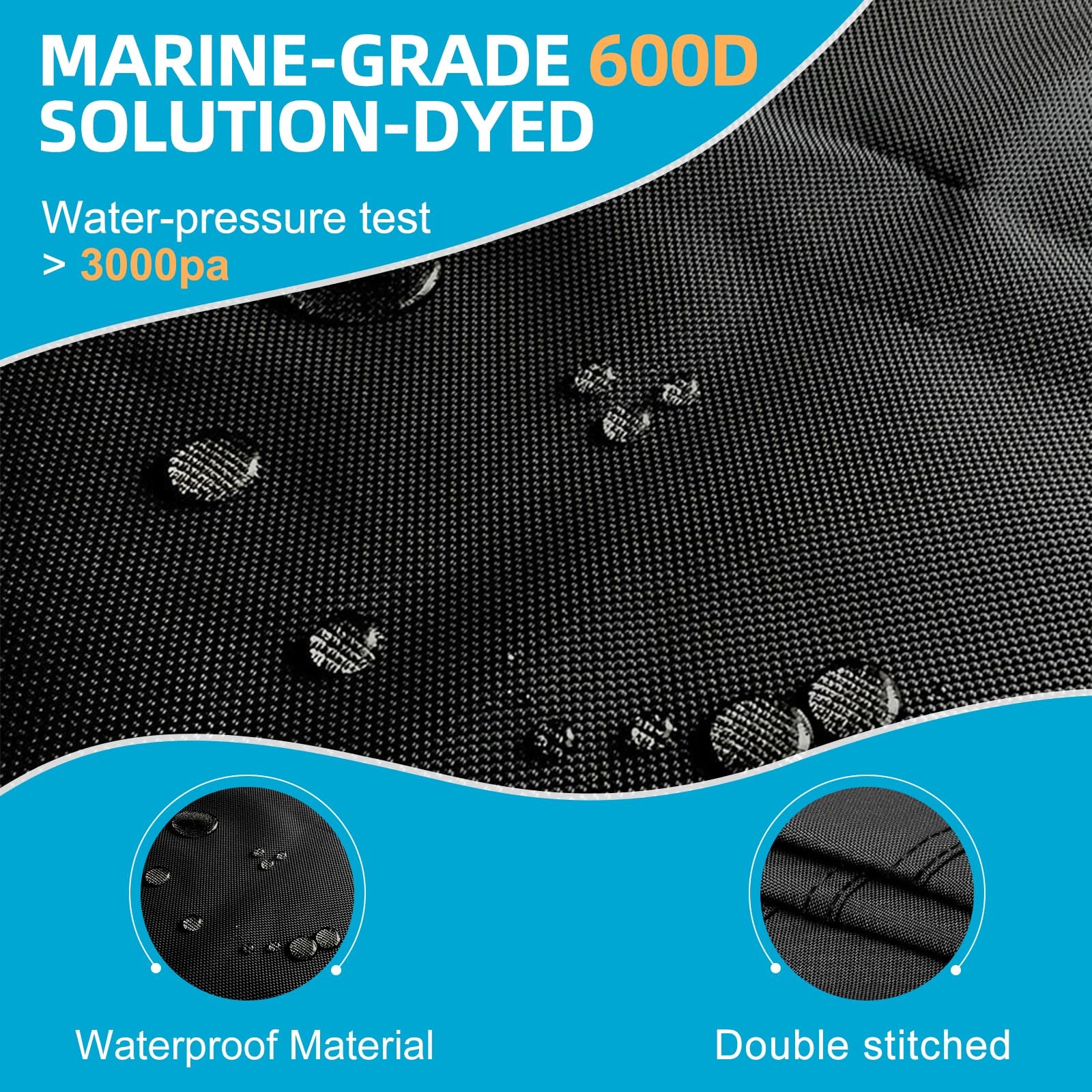 Seapisode 600D Kayak Coverheavy Duty Tear Resistant Canoe Cover Waterproof