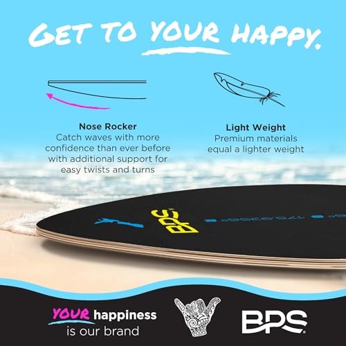 New Zealand ‘Shaka’ Skimboard with Colored EVA Grip Pads and 35 Inch Black