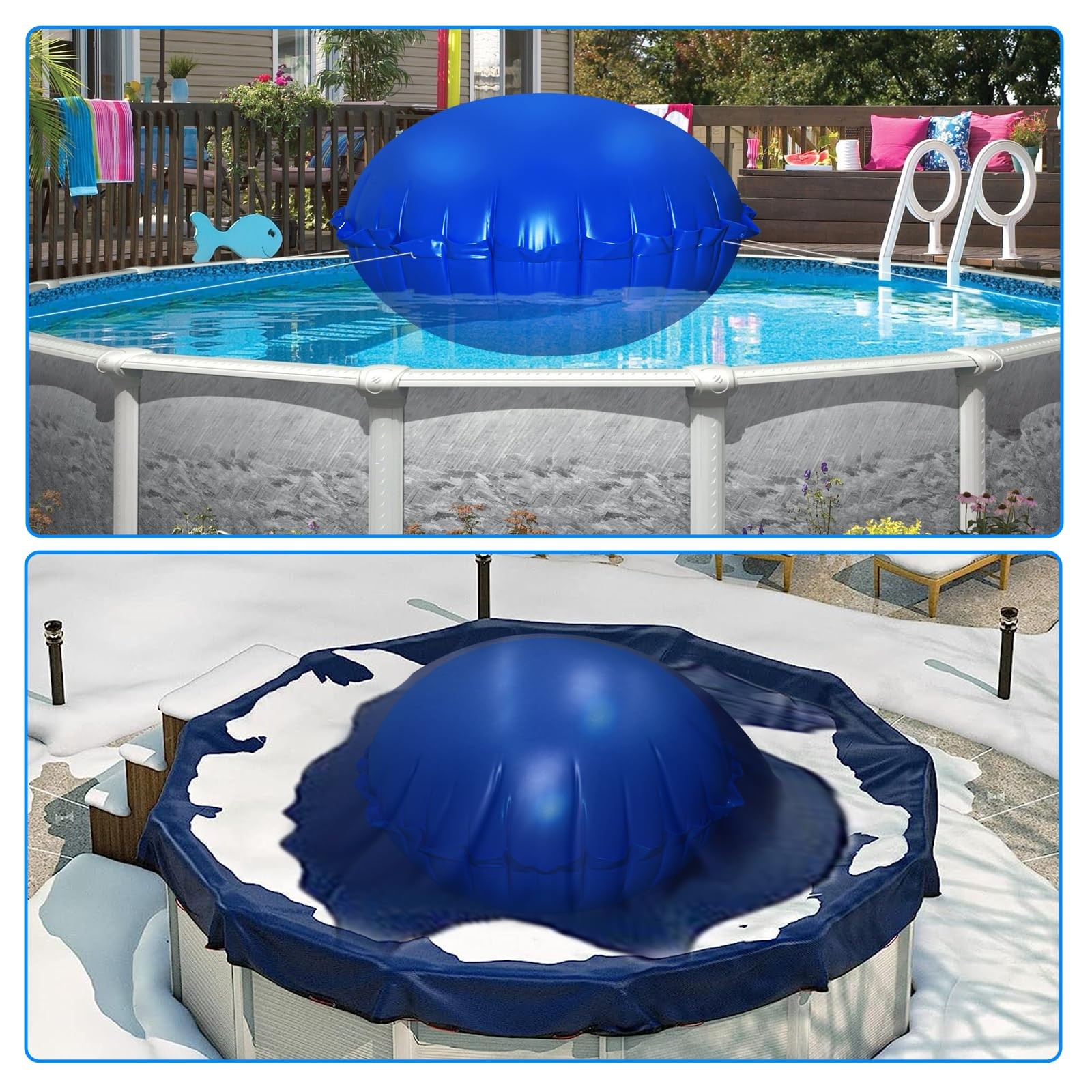 6ft Dia Pool Pillows, Pool Pillow, Inflatable Pool Pillows for Above Ground P…