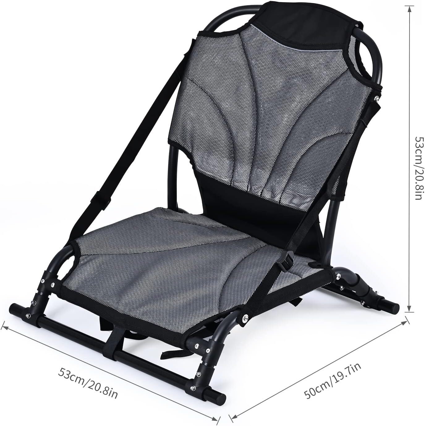 Folding Kayak Seat w/Back Support for Inflatable Kayak Comfort Chair Cushion Pad
