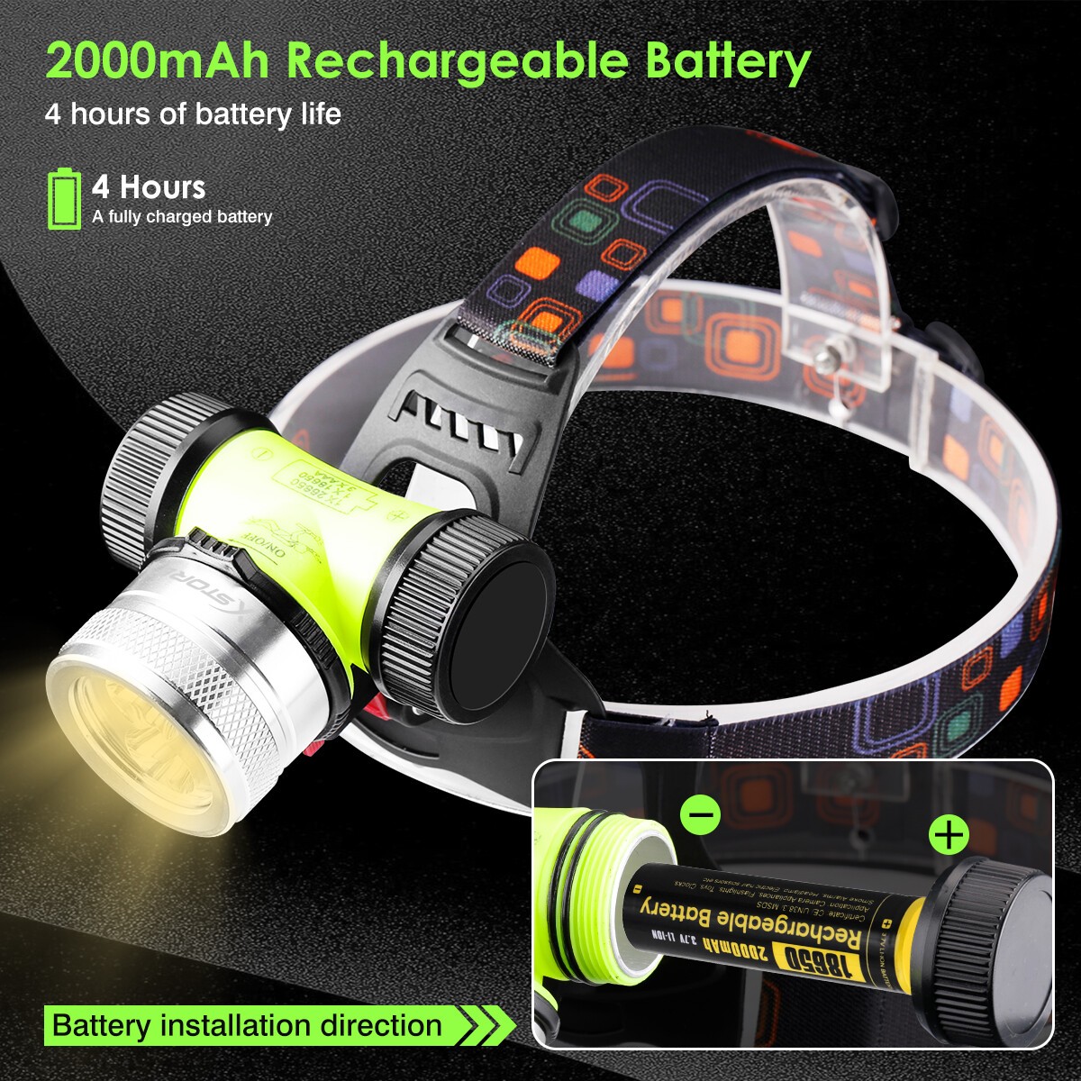 Scuba Diving LED Headlamp Underwater 262ft Waterproof Headlight Head Dive Torch